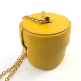 Yellow LE VANITY Leather Gold Chain Strap Crossbody Mini Bag / JACQUEMUS