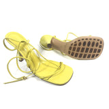 Yellow LINE Ankle Strap Leather Sandals / BOTTEGA VENETA - Size 38