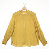 Yellow Ochre Long Sleeves Cotton Blouse - model SAMY / BA&SH - Size 2