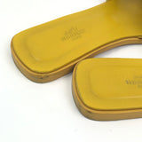 Yellow ORAN Leather Flat Sandals / HERMES - Size 39.5