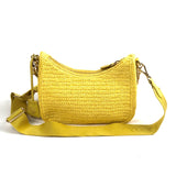 Yellow Re-Edition 2005 Raffia Crochet-knit Shoulder Bag / PRADA