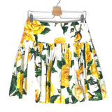 Yellow Rose Print Flared Cotton Skirt / DOLCE & GABBANA - Size IT 42