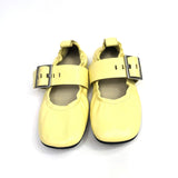 Yellow SAREA Smooth Leather Wide Buckle Strap Ballerinas / ALOHAS - Size 38