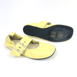 Yellow SAREA Smooth Leather Wide Buckle Strap Ballerinas / ALOHAS - Size 38