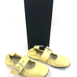 Yellow SAREA Smooth Leather Wide Buckle Strap Ballerinas / ALOHAS - Size 38