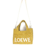 Yellow Small LOEWE Font Raffia Tote Bag / LOEWE X PAULA'S IBIZA