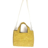 Yellow Small LOEWE Font Raffia Tote Bag / LOEWE X PAULA'S IBIZA