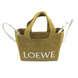 Yellow Small LOEWE Font Raffia Tote Bag / LOEWE X PAULA'S IBIZA
