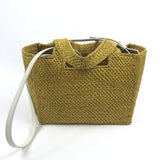 Yellow Small LOEWE Font Raffia Tote Bag / LOEWE X PAULA'S IBIZA