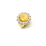 Yellow Stone and Zircon Cocktail Ring / BE MAAD