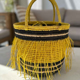 Yellow Straw Bucket Bag / SENSI STUDIO