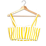 Yellow Striped Linen SICILY Bustier Top (beach) / BAMBAH