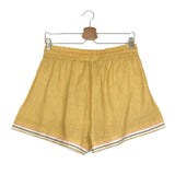 Yellow Sunset Shades Printed Linen Shorts / ALEMAIS - Size AUS 10