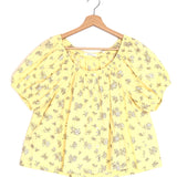 Yellow TENNESSEE Floral Print Organic Cotton Voile Top / DOEN - Size XS