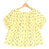 Yellow TENNESSEE Floral Print Organic Cotton Voile Top / DOEN - Size XS