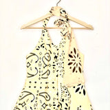 Yellow VANDA Gabardine Halter Vest Top / MAYKA - Size S