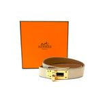 Yellow/Gold KELLY Double Tour Swift Calfskin Bracelet / HERMES