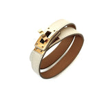 Yellow/Gold KELLY Double Tour Swift Calfskin Bracelet / HERMES