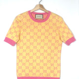 Yellow/Pink GG Jacquard Knitted Top / GUCCI - Size M