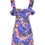 Purple Floral High Tide Frilled Mini Dress / ZIMMERMANN - Size 1