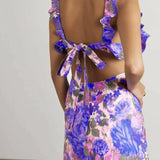 Purple Floral High Tide Frilled Mini Dress / ZIMMERMANN - Size 1
